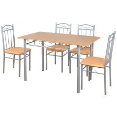   Étkezőasztal szett 4 db kárpitozott székkel bükk BC FUR-102-Beige